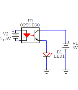Comprobación de un Optoacoplador con una Pila de 1,5 V, una Pila de 3 V y un LED