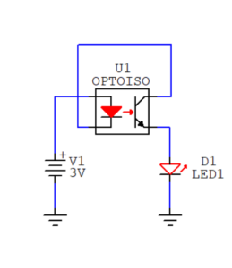 Comprobación de un Optoacoplador con una Pila de 3 V y un LED