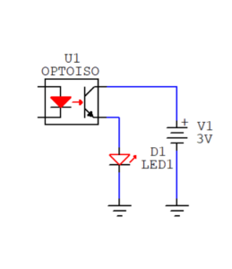 Comprobación de un Optoacoplador midiendo en Test de Diodo con un Polímetro Digital, una Pila de 3 V y un LED